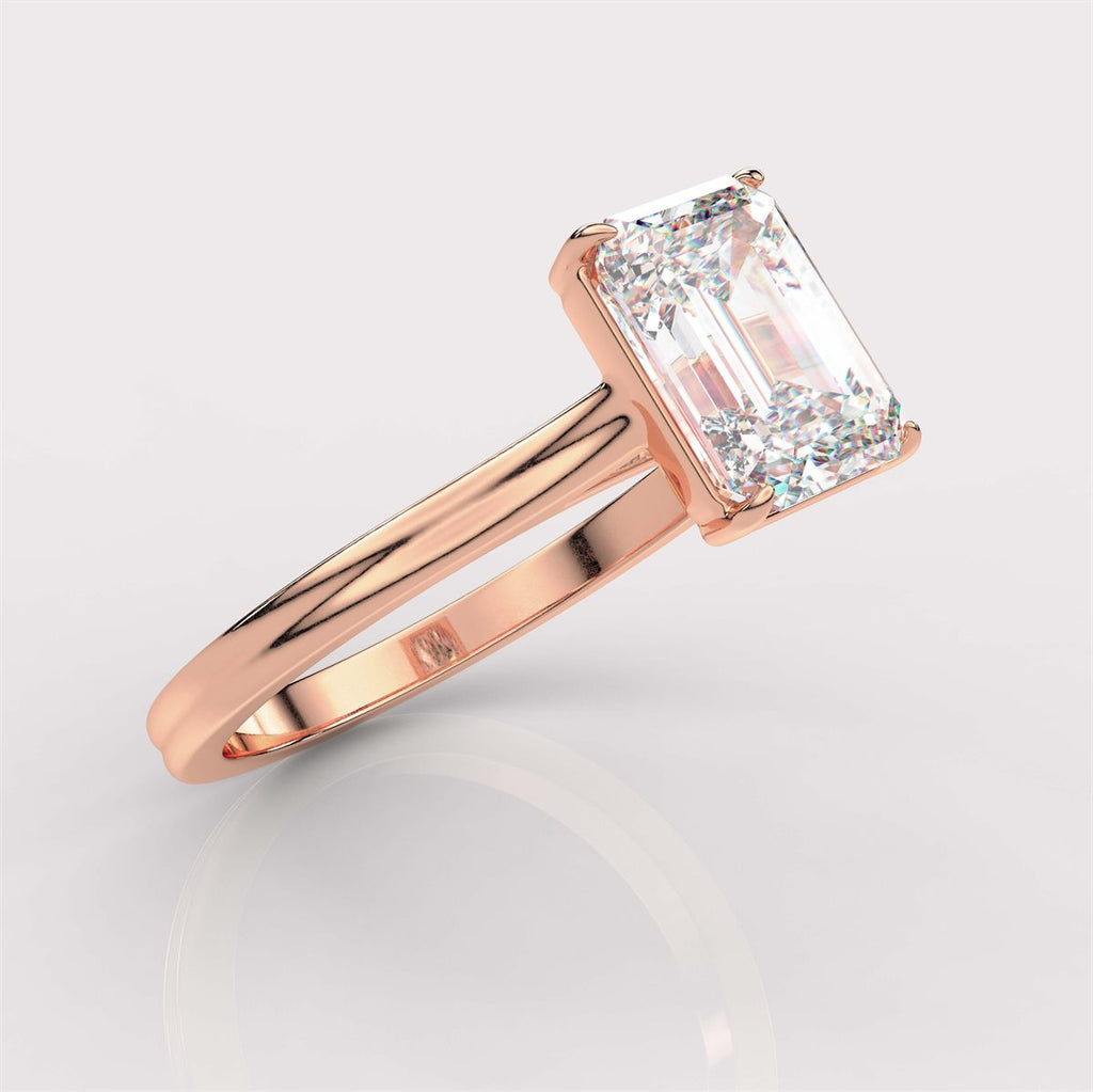 Half-Bezel and Claw Prongs Diamond Engagement Ring with IGI Certified Lab Grown Diamond
