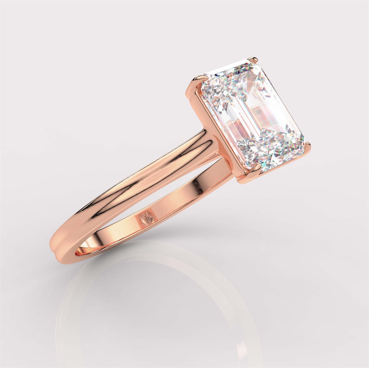 Half-Bezel and Claw Prongs Diamond Engagement Ring with IGI Certified Lab Grown Diamond