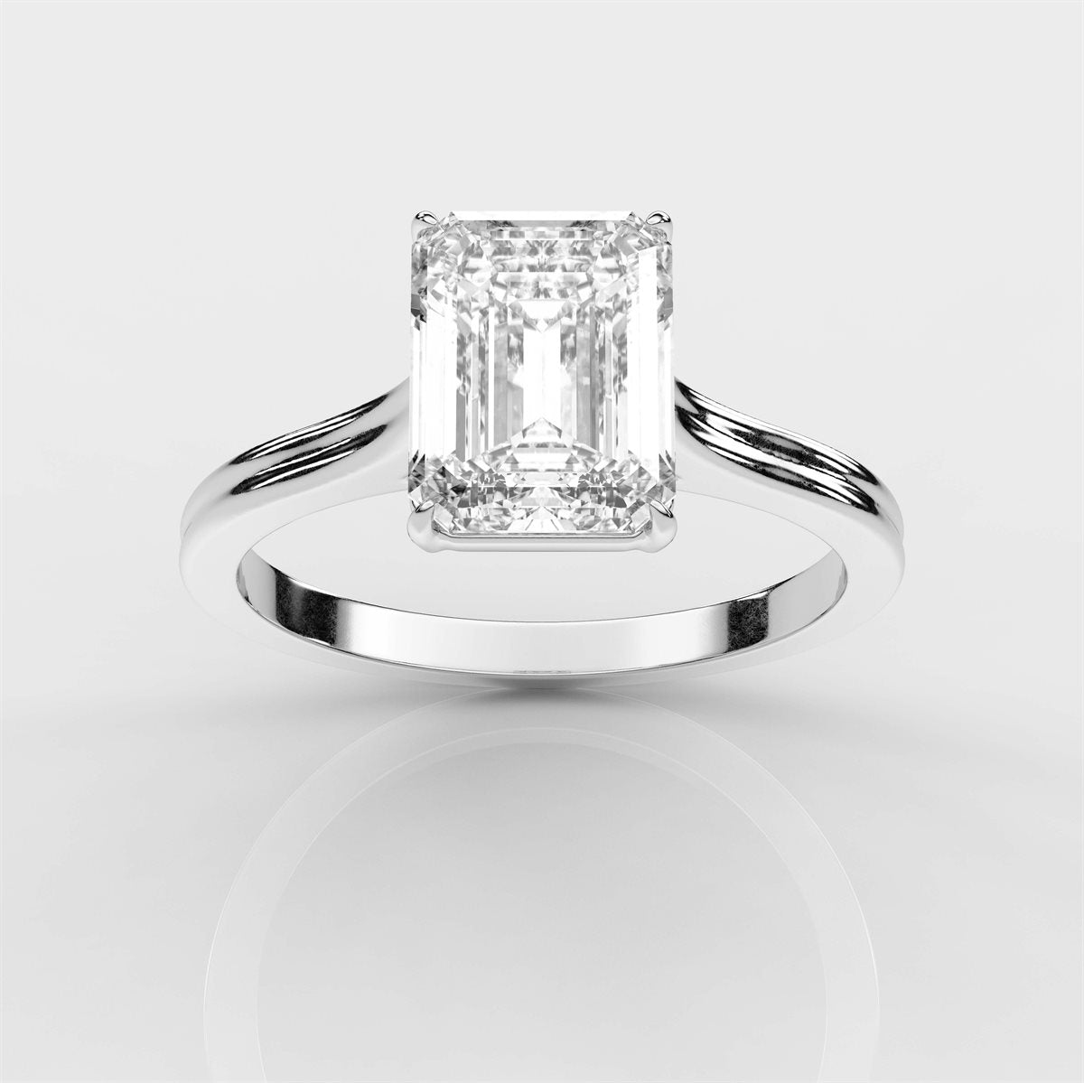Half-Bezel and Claw Prongs Diamond Engagement Ring with IGI Certified Lab Grown Diamond