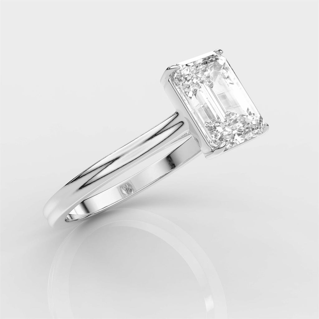 Half-Bezel and Claw Prongs Diamond Engagement Ring with IGI Certified Lab Grown Diamond