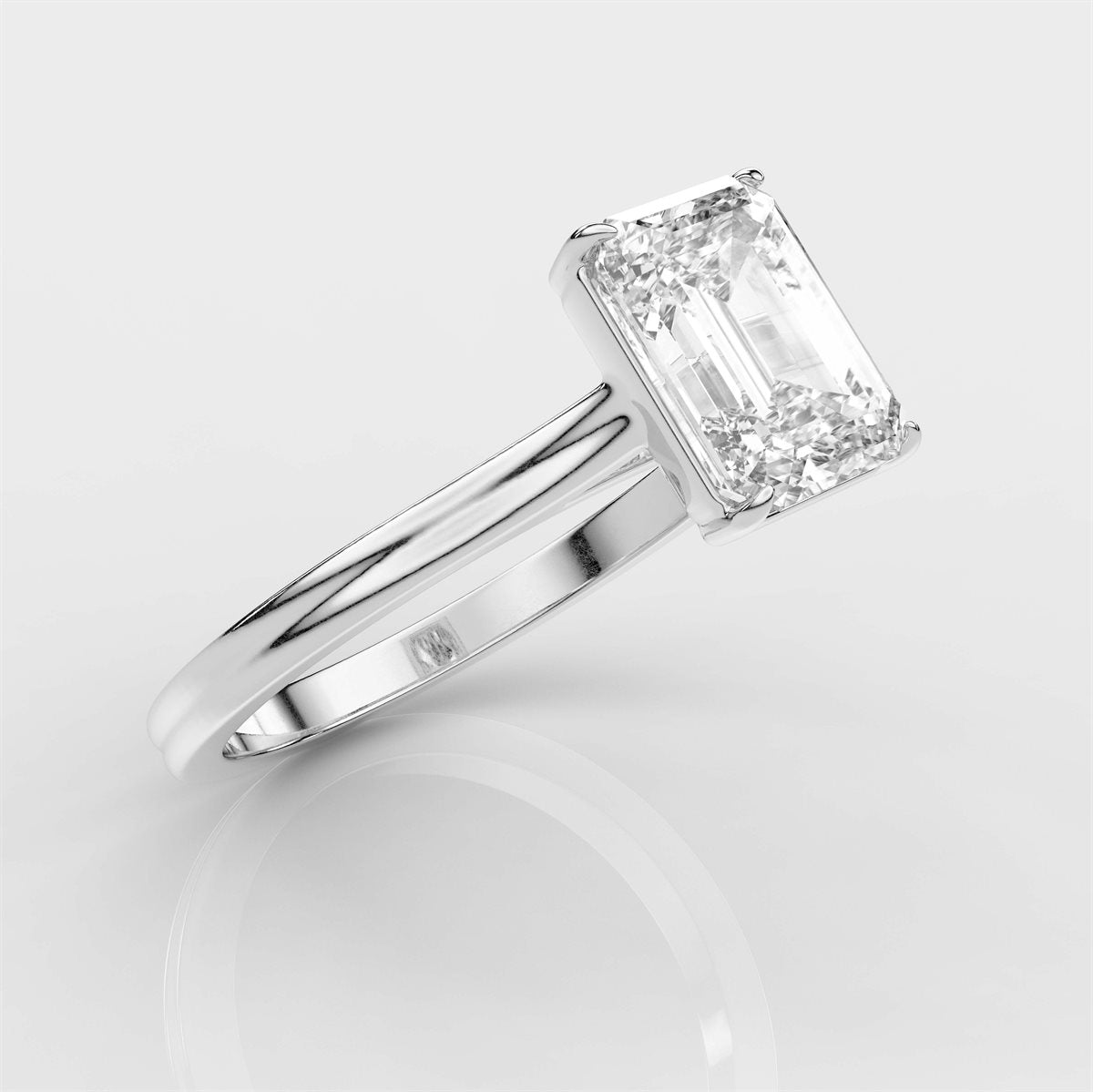 Half-Bezel and Claw Prongs Diamond Engagement Ring with IGI Certified Lab Grown Diamond