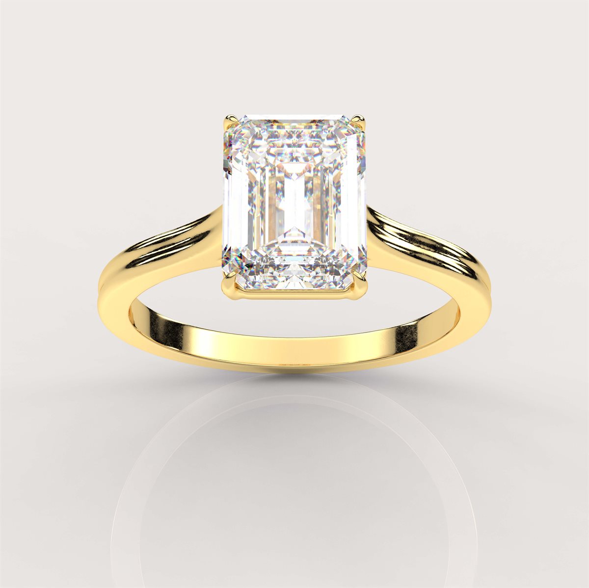 Half-Bezel and Claw Prongs Diamond Engagement Ring with IGI Certified Lab Grown Diamond