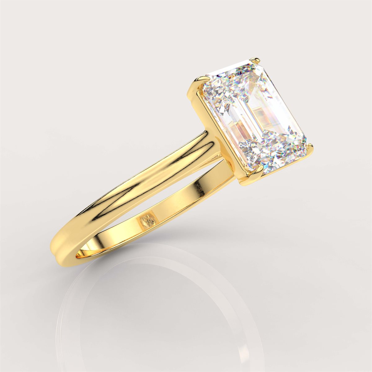 Half-Bezel and Claw Prongs Diamond Engagement Ring with IGI Certified Lab Grown Diamond