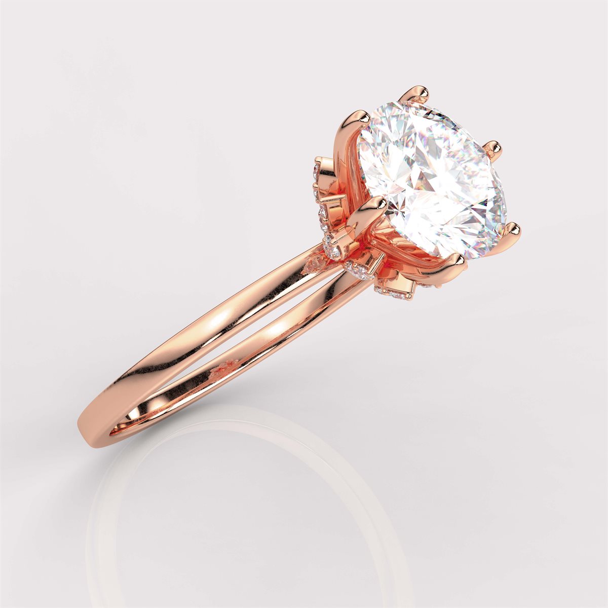 Six-Prong Diamond Engagement Ring with IGI Certified Lab Grown Diamond