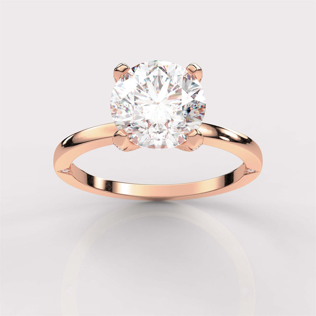 Hidden Halo Side Accents Diamond Engagement Ring with IGI Certified Lab Grown Diamond