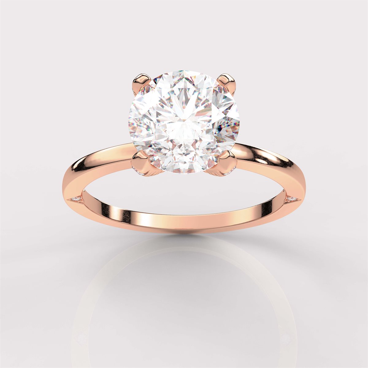 Hidden Halo Side Accents Diamond Engagement Ring with IGI Certified Lab Grown Diamond