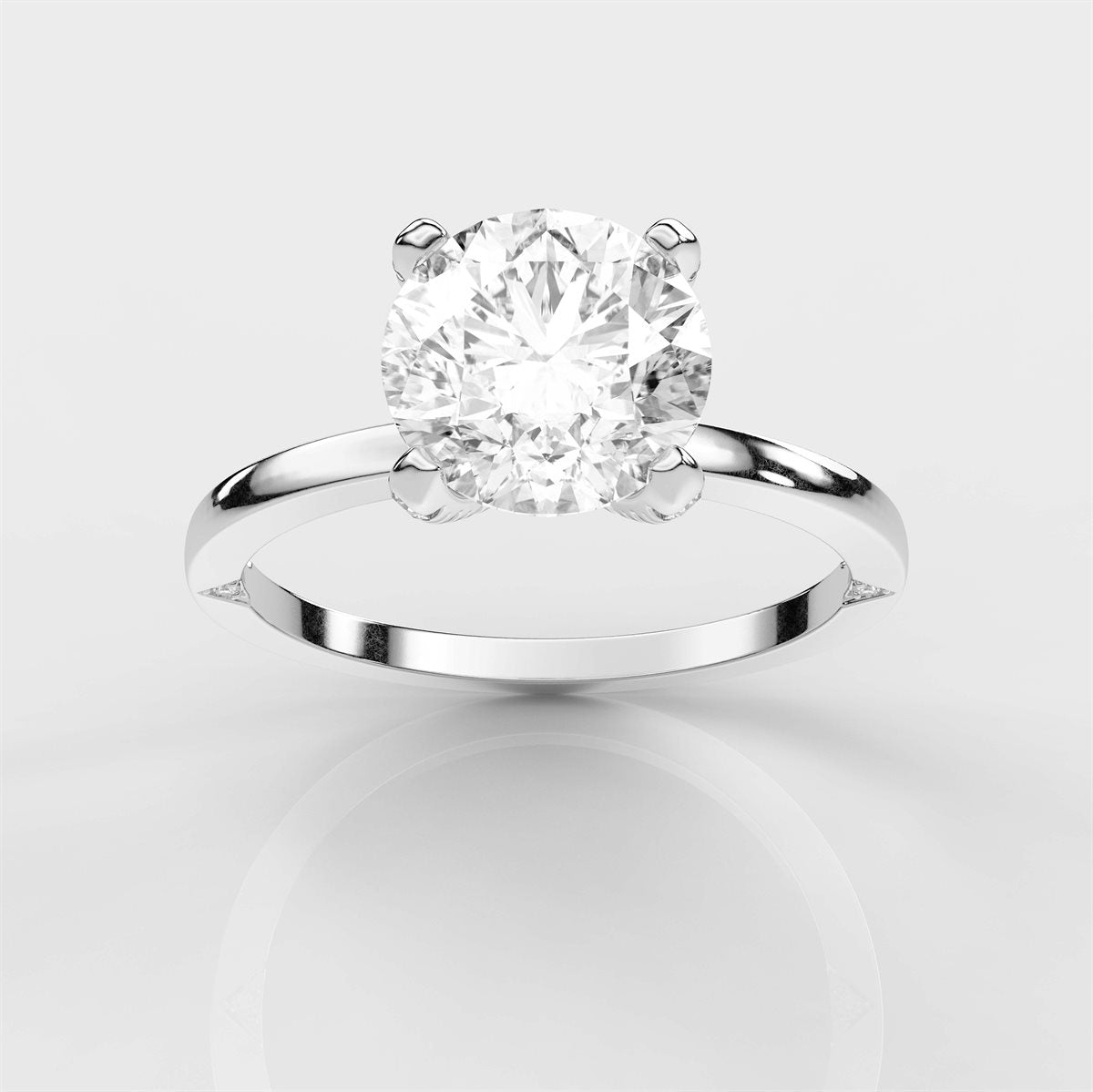 Hidden Halo Side Accents Diamond Engagement Ring with IGI Certified Lab Grown Diamond