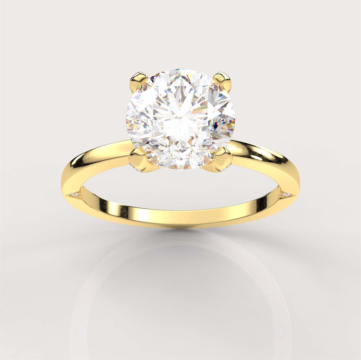 Hidden Halo Side Accents Diamond Engagement Ring with IGI Certified Lab Grown Diamond