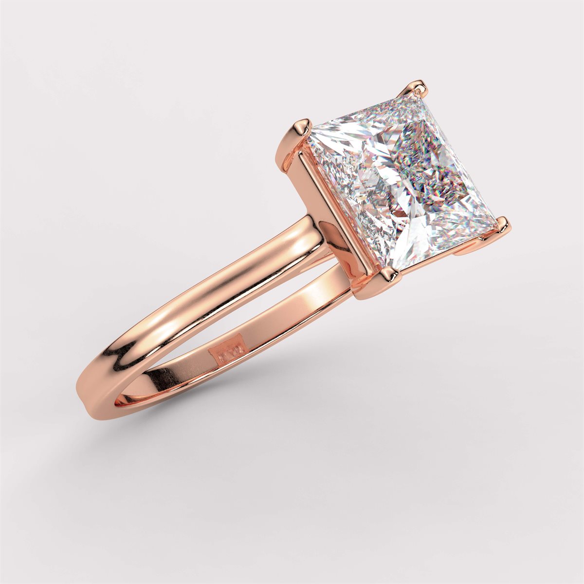 Diamond Engagement Ring with Baguette Diamond Surround with IGI Certified Lab Grown Diamond
