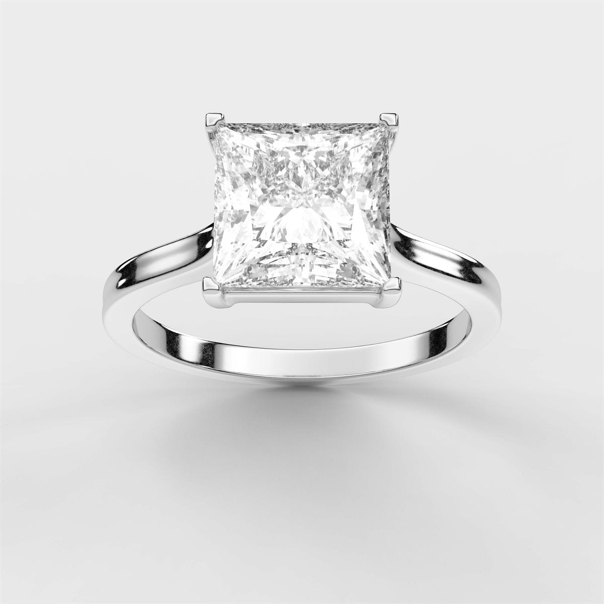 Diamond Engagement Ring with Baguette Diamond Surround with IGI Certified Lab Grown Diamond