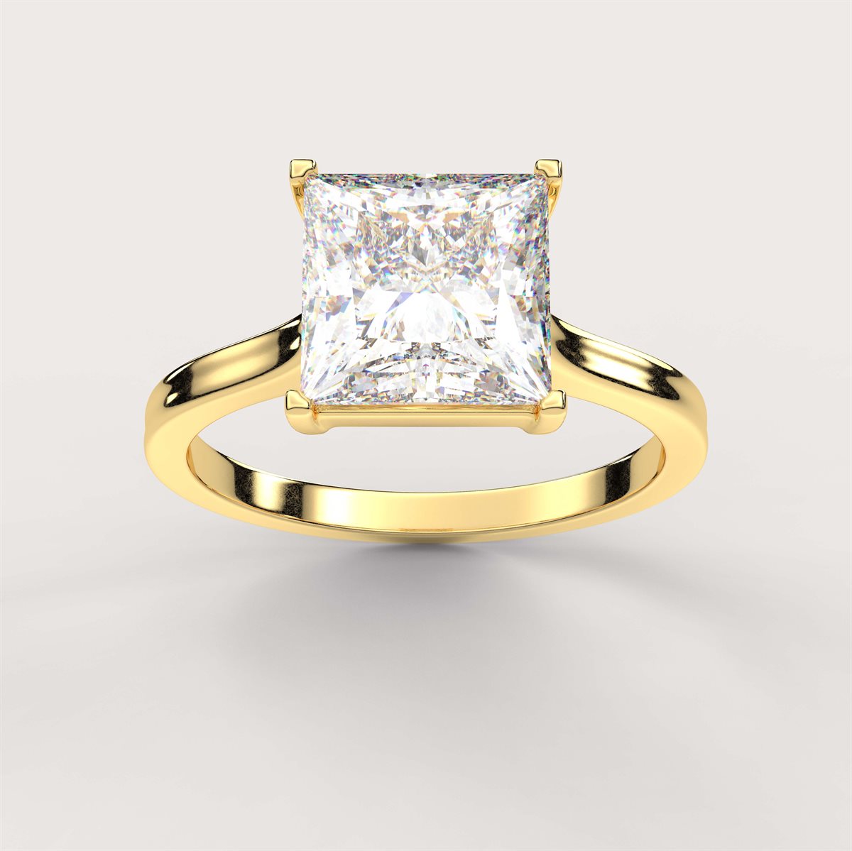 Diamond Engagement Ring with Baguette Diamond Surround with IGI Certified Lab Grown Diamond