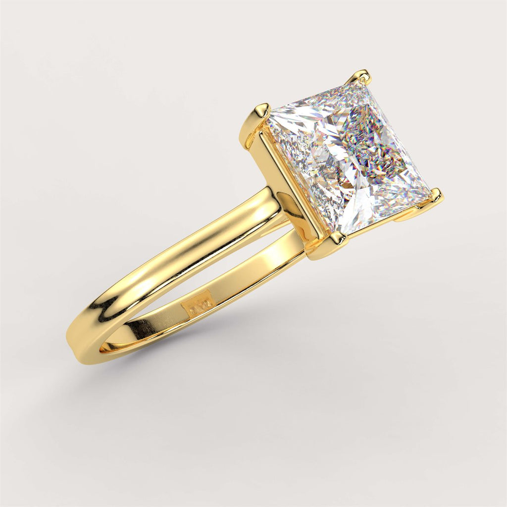 Diamond Engagement Ring with Baguette Diamond Surround with IGI Certified Lab Grown Diamond