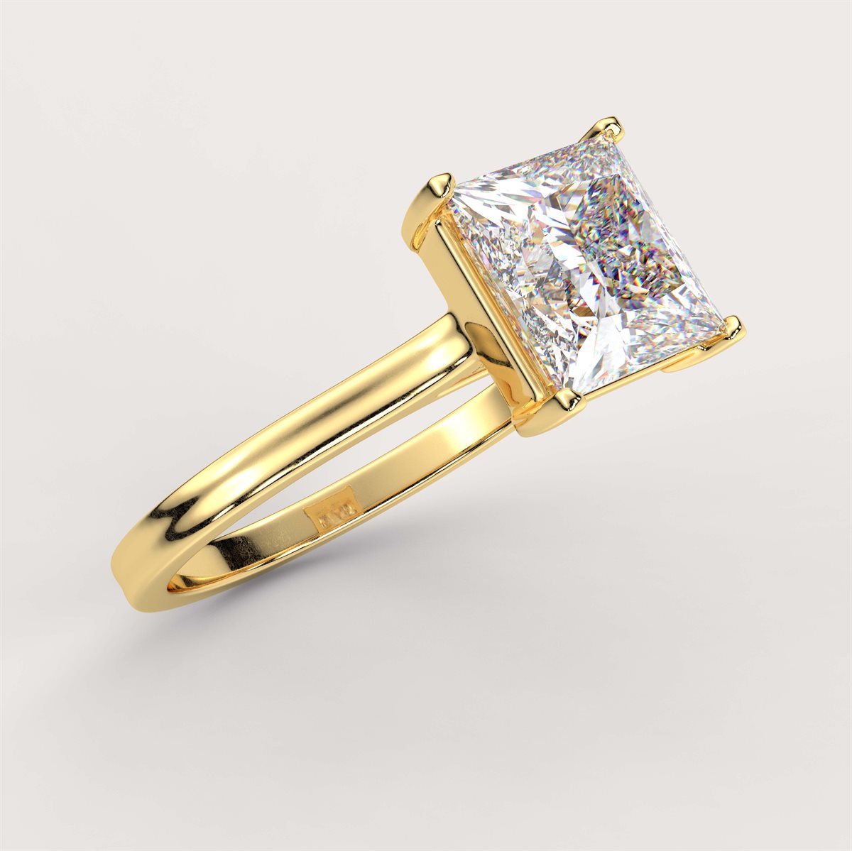 Diamond Engagement Ring with Baguette Diamond Surround with IGI Certified Lab Grown Diamond