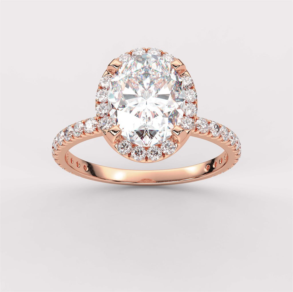 Diamond Halo Engagement Ring with IGI Certified Lab Grown Diamond