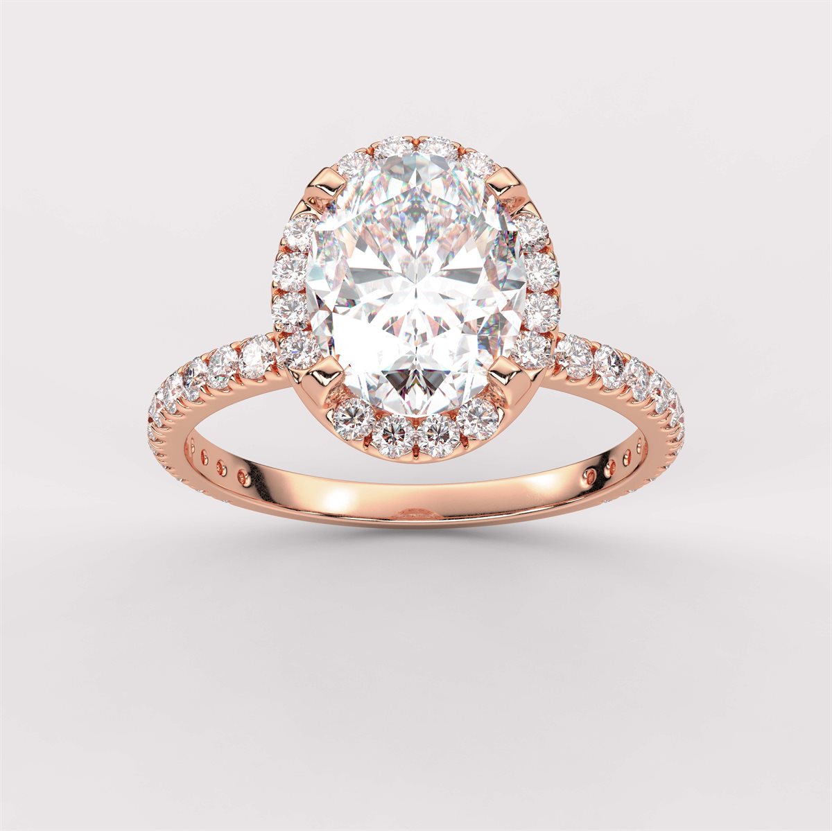 Diamond Halo Engagement Ring with IGI Certified Lab Grown Diamond