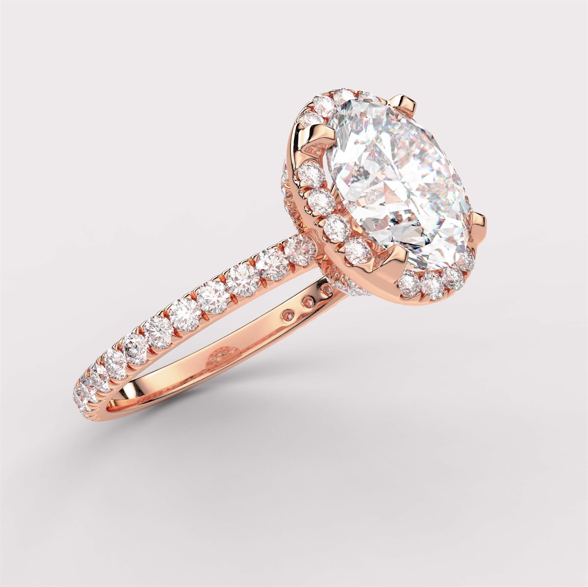 Diamond Halo Engagement Ring with IGI Certified Lab Grown Diamond
