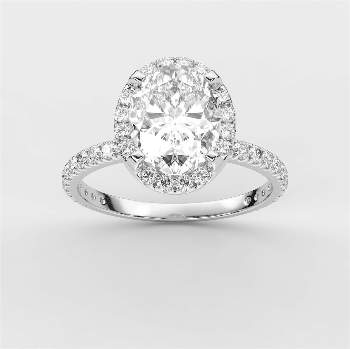 Diamond Halo Engagement Ring with IGI Certified Lab Grown Diamond