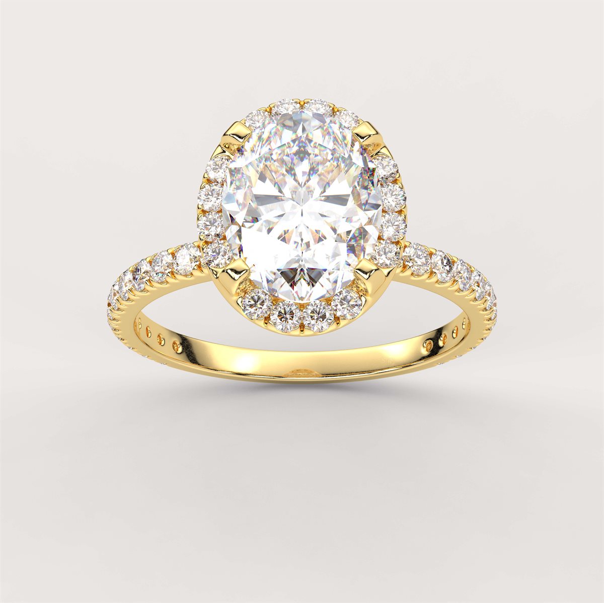 Diamond Halo Engagement Ring with IGI Certified Lab Grown Diamond