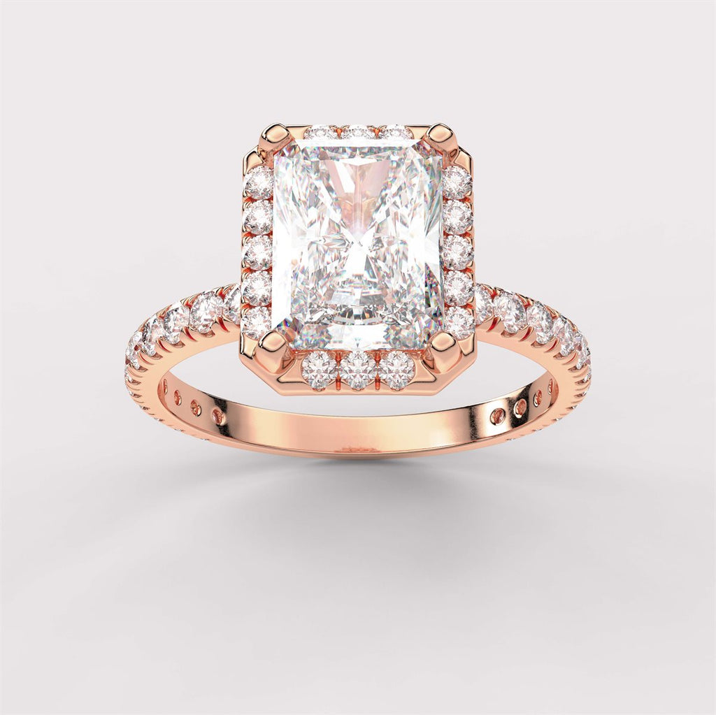 Diamond Halo Engagement Ring with IGI Certified Lab Grown Diamond