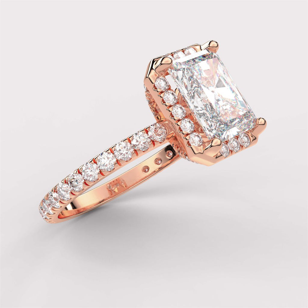 Diamond Halo Engagement Ring with IGI Certified Lab Grown Diamond