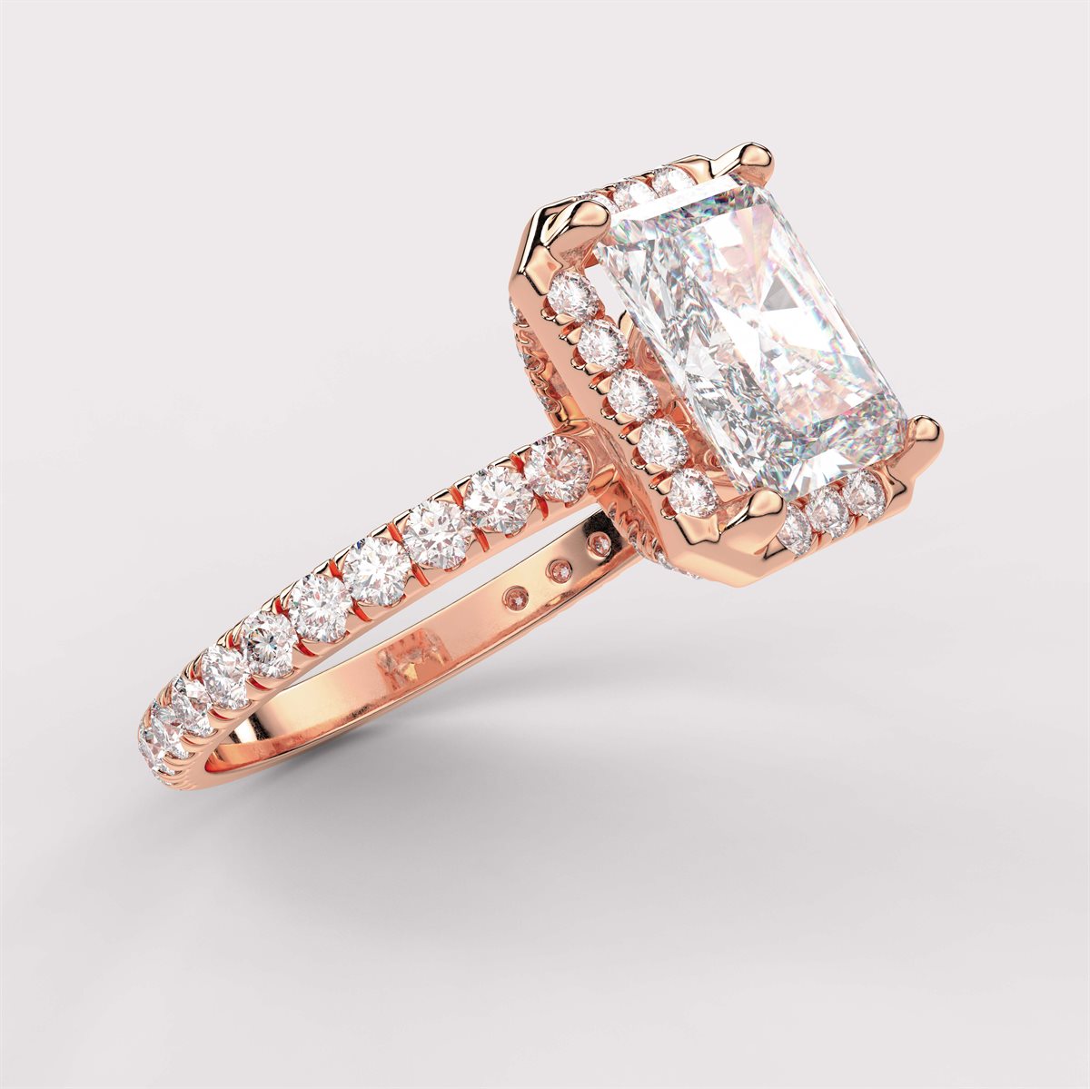 Diamond Halo Engagement Ring with IGI Certified Lab Grown Diamond