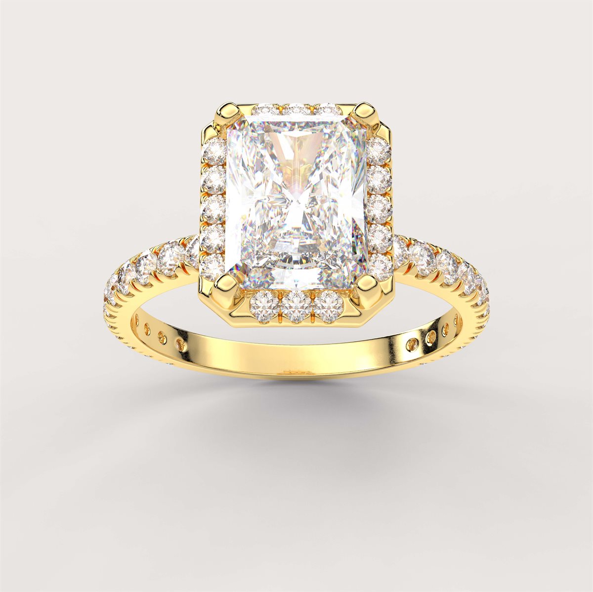 Diamond Halo Engagement Ring with IGI Certified Lab Grown Diamond