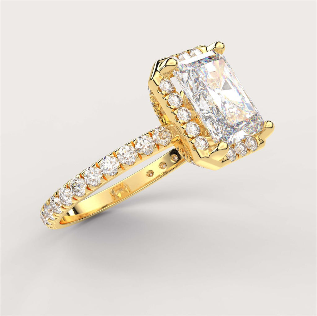 Diamond Halo Engagement Ring with IGI Certified Lab Grown Diamond