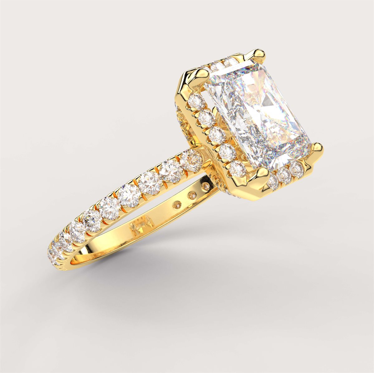 Diamond Halo Engagement Ring with IGI Certified Lab Grown Diamond