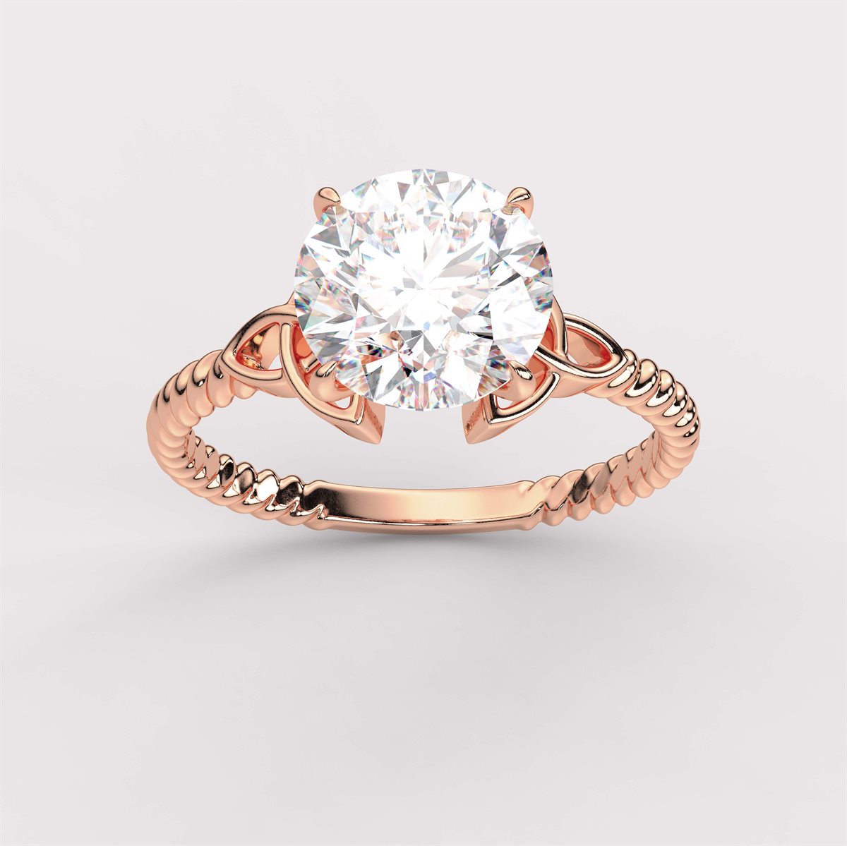 Enchanting Knotwork Twist Solitaire Engagement Ring with IGI Certified Lab Grown Diamond