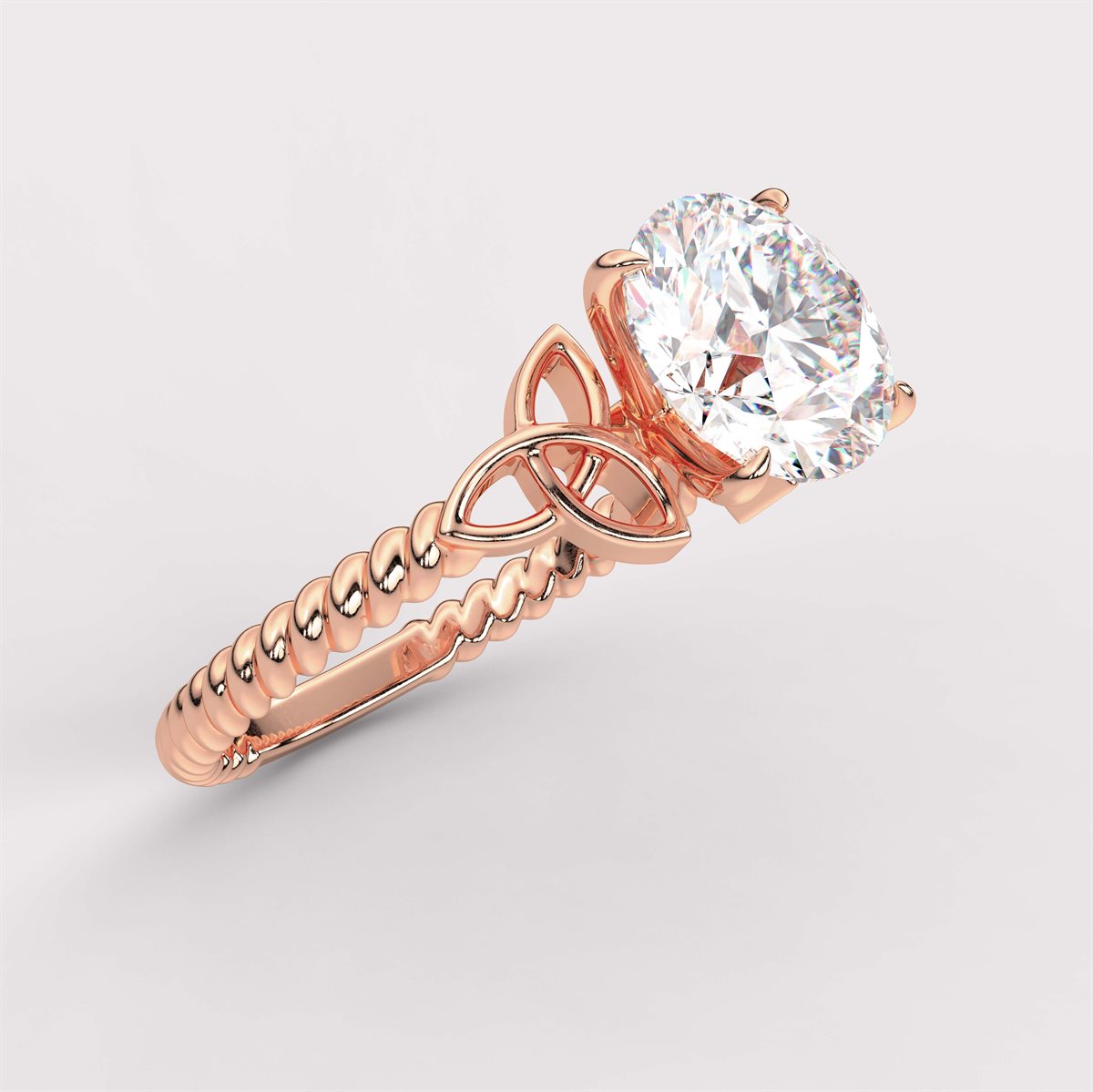 Enchanting Knotwork Twist Solitaire Engagement Ring with IGI Certified Lab Grown Diamond