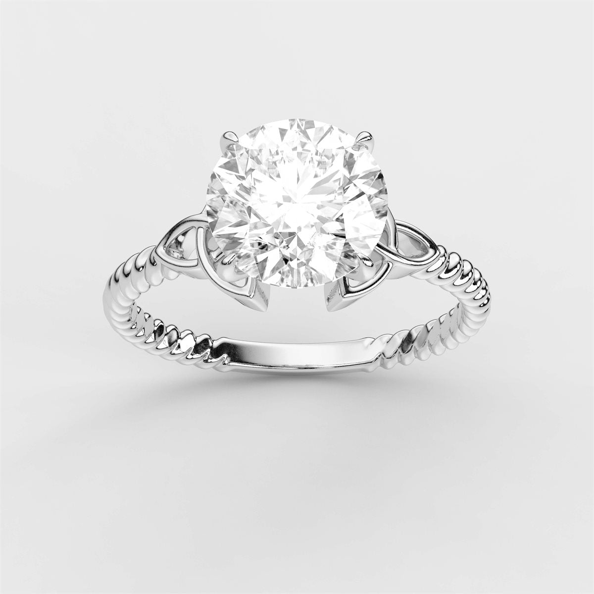 Enchanting Knotwork Twist Solitaire Engagement Ring with IGI Certified Lab Grown Diamond