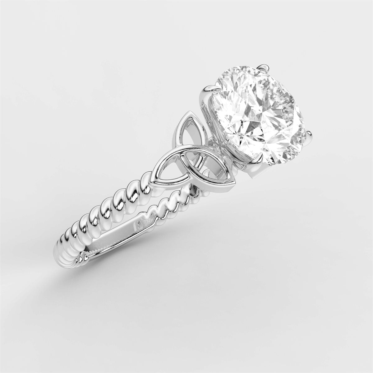 Enchanting Knotwork Twist Solitaire Engagement Ring with IGI Certified Lab Grown Diamond