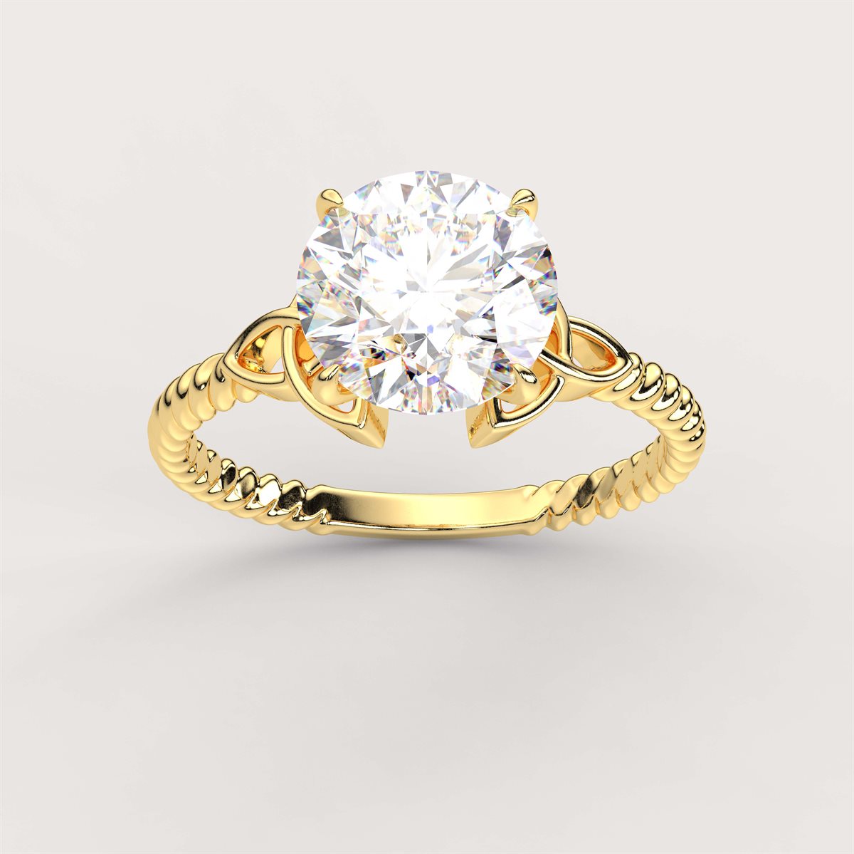 Enchanting Knotwork Twist Solitaire Engagement Ring with IGI Certified Lab Grown Diamond