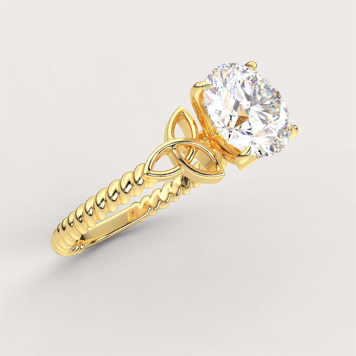 Enchanting Knotwork Twist Solitaire Engagement Ring with IGI Certified Lab Grown Diamond