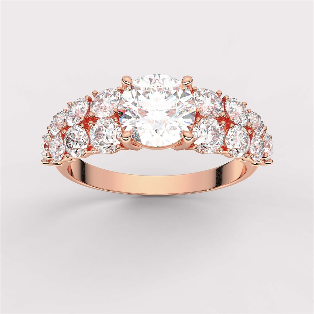 Side Accent Diamond Engagement Ring with IGI Certified Lab Grown Diamond