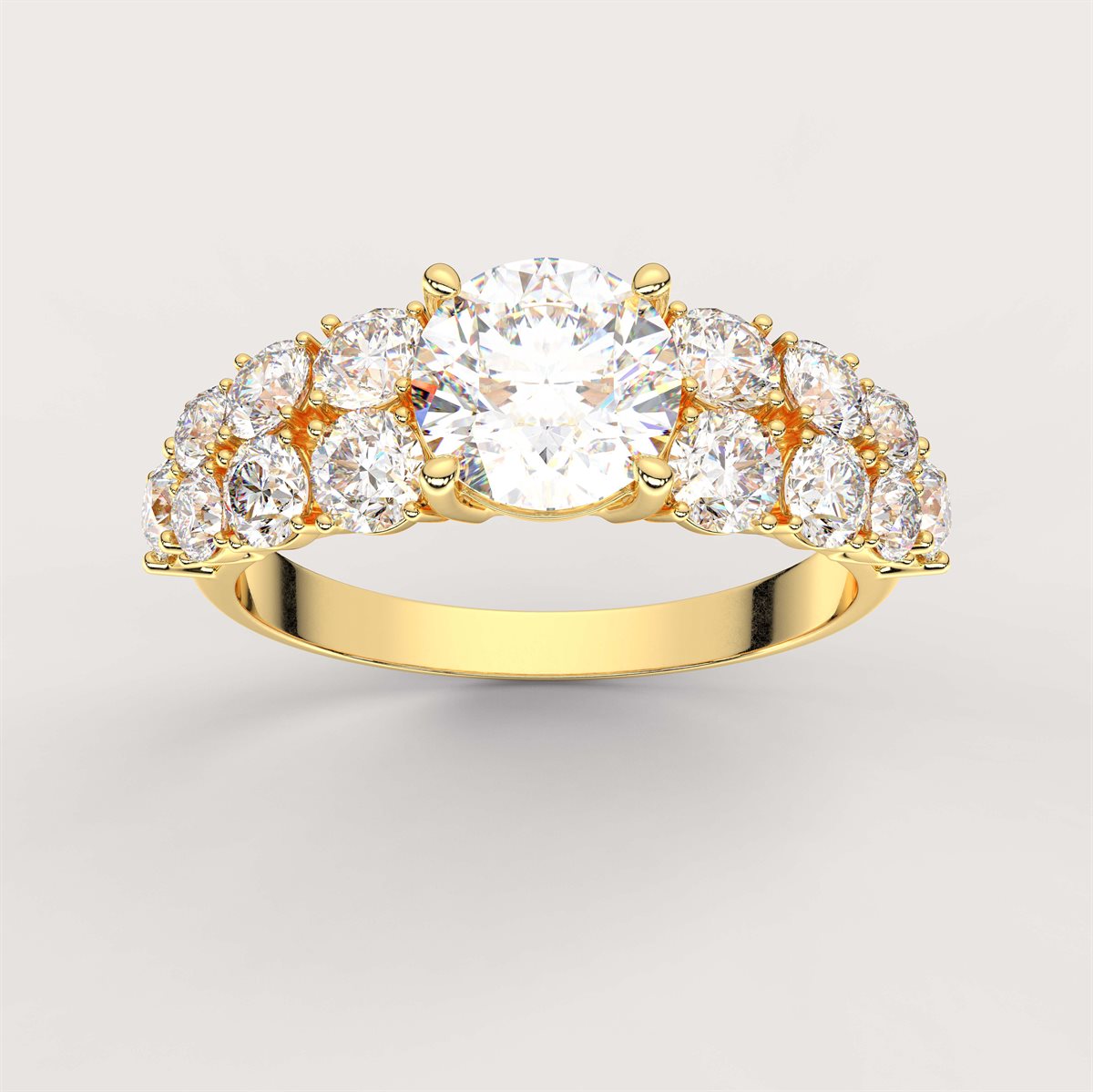 Side Accent Diamond Engagement Ring with IGI Certified Lab Grown Diamond