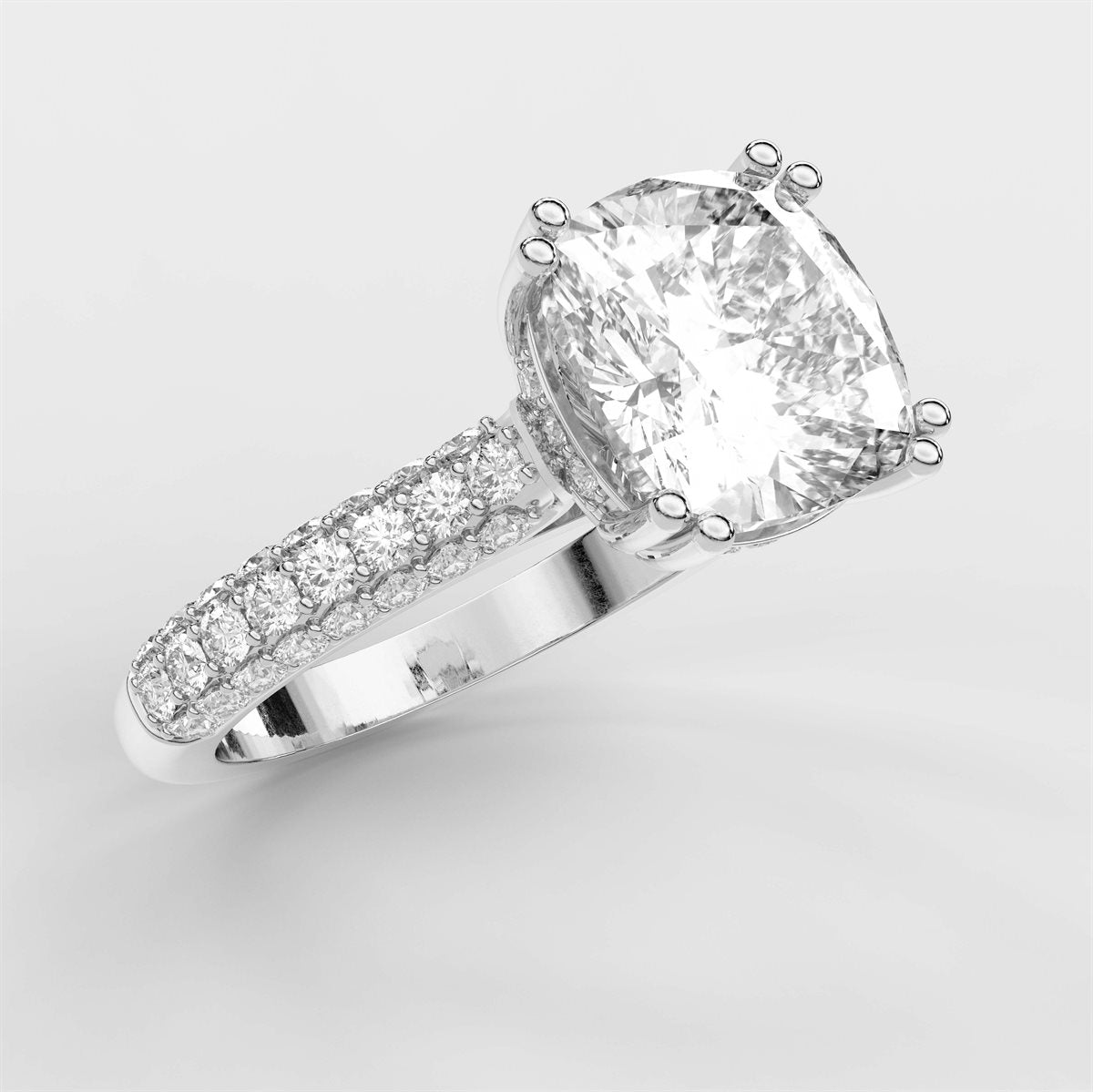Diamond Double Prong Halo Engagement Ring with IGI Certified Lab Grown Diamond