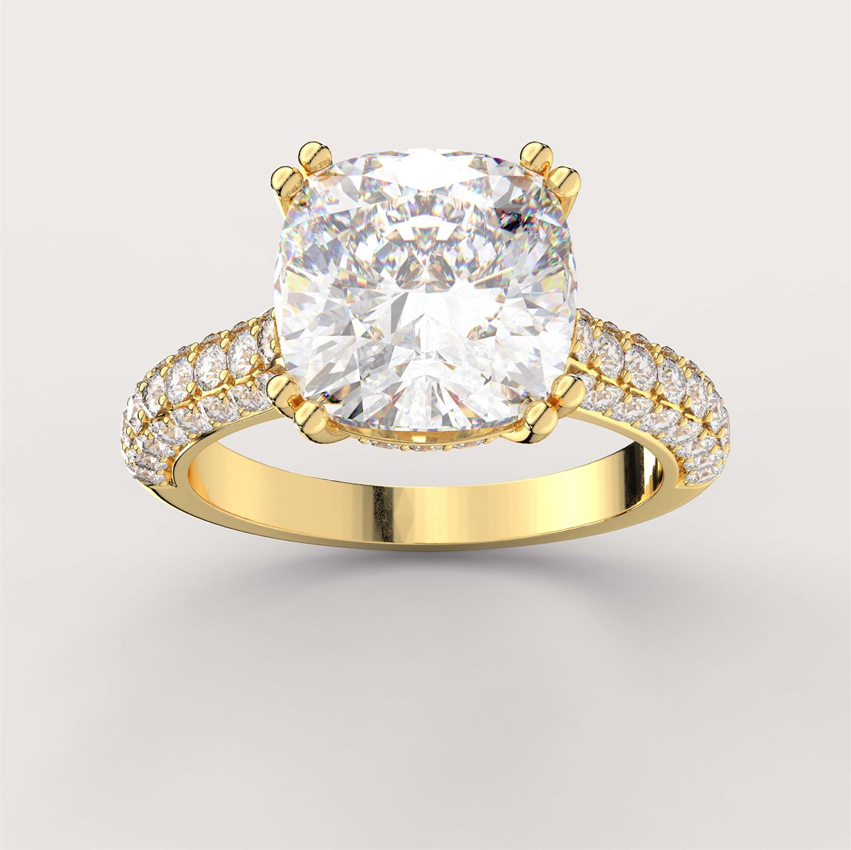 Diamond Double Prong Halo Engagement Ring with IGI Certified Lab Grown Diamond