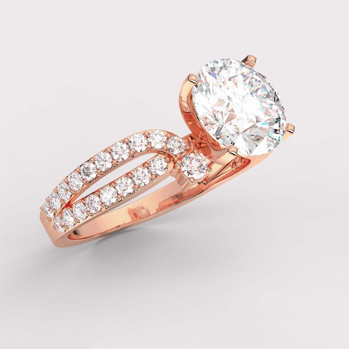 Diamond Dainty  Bow Engagement Ring with IGI Certified Lab Grown Diamond