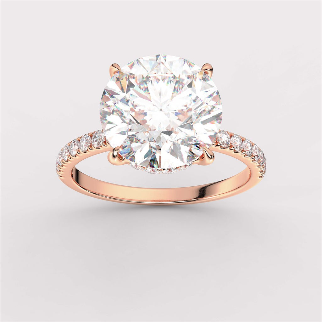 Diamond Side Stone Engagement Ring with IGI Certified Lab Grown Diamond