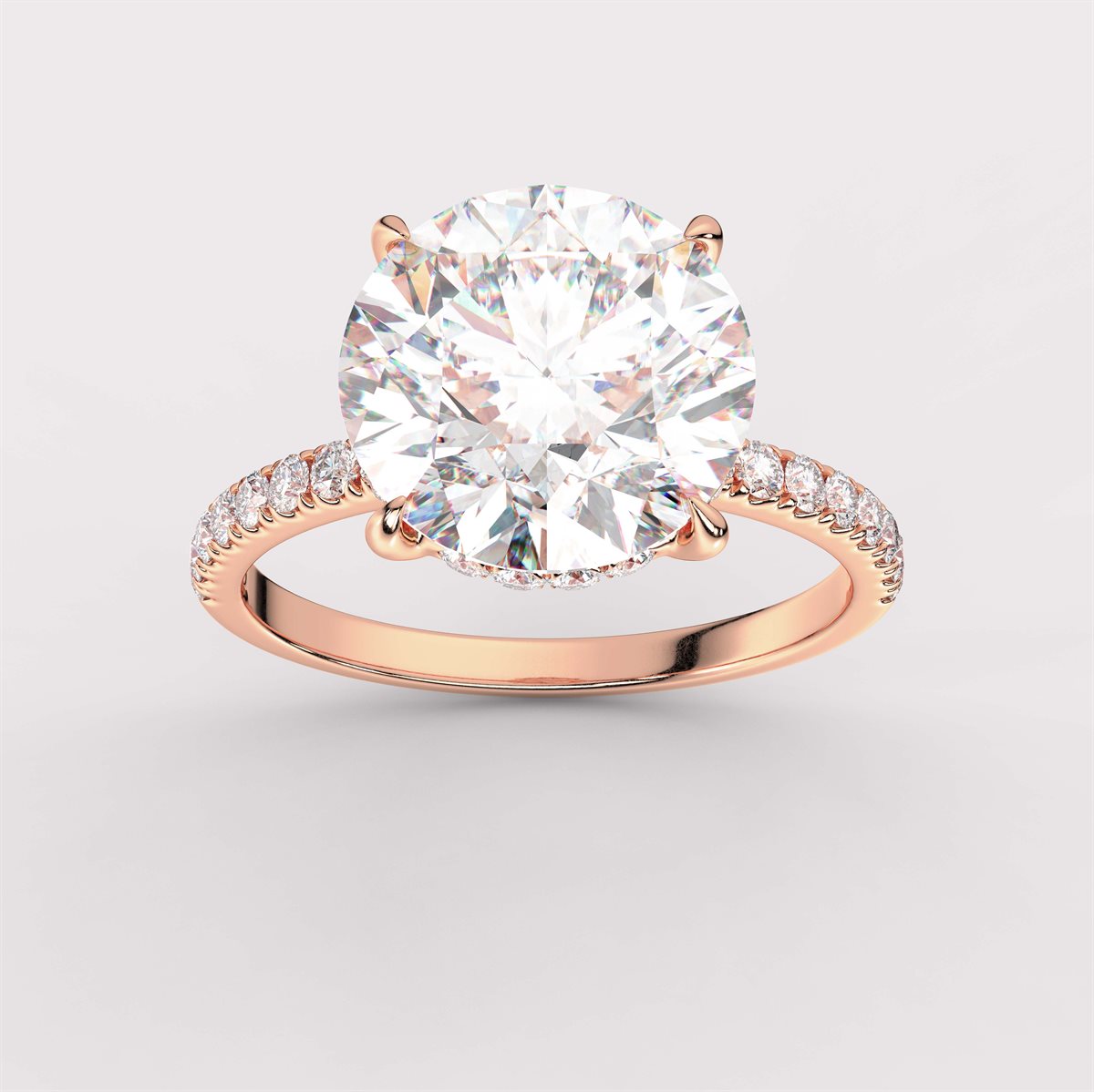 Diamond Side Stone Engagement Ring with IGI Certified Lab Grown Diamond