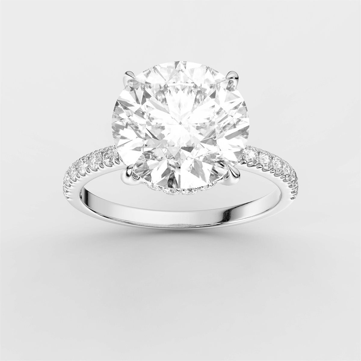 Diamond Side Stone Engagement Ring with IGI Certified Lab Grown Diamond
