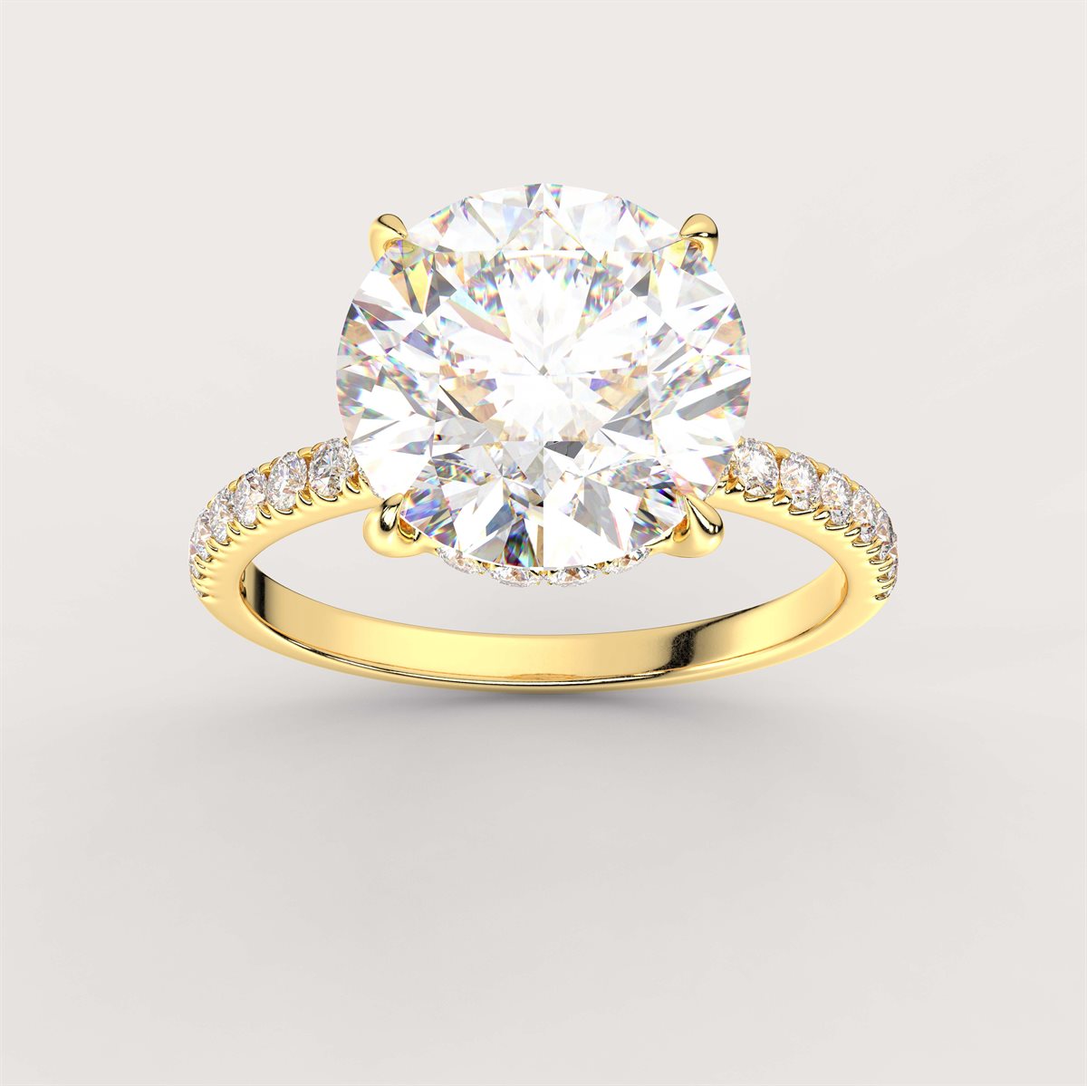 Diamond Side Stone Engagement Ring with IGI Certified Lab Grown Diamond