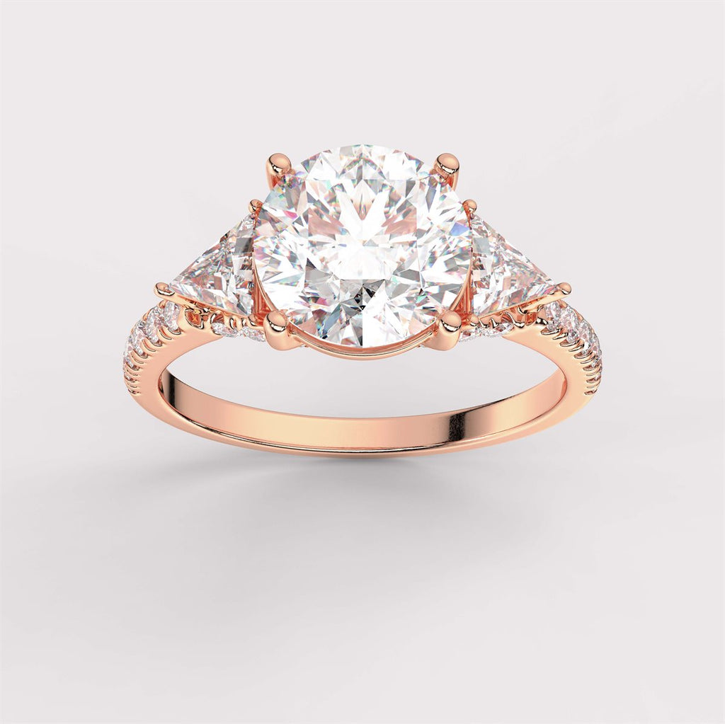 Diamond Three Stone Engagement Ring with IGI Certified Lab Grown Diamond