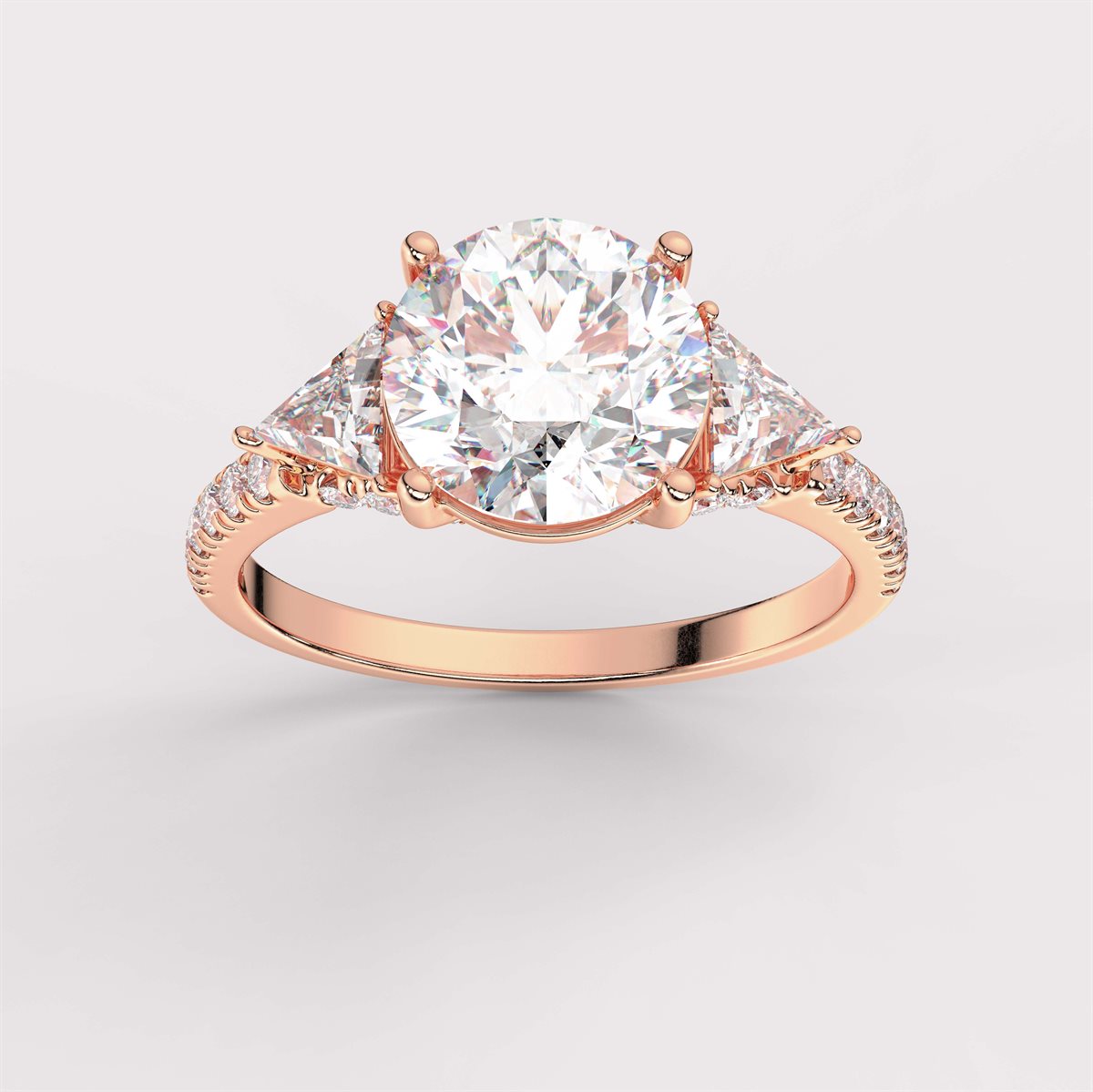 Diamond Three Stone Engagement Ring with IGI Certified Lab Grown Diamond