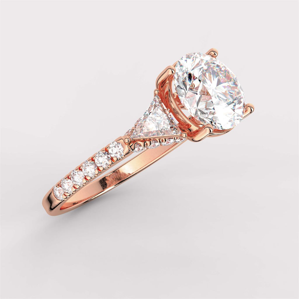 Diamond Three Stone Engagement Ring with IGI Certified Lab Grown Diamond