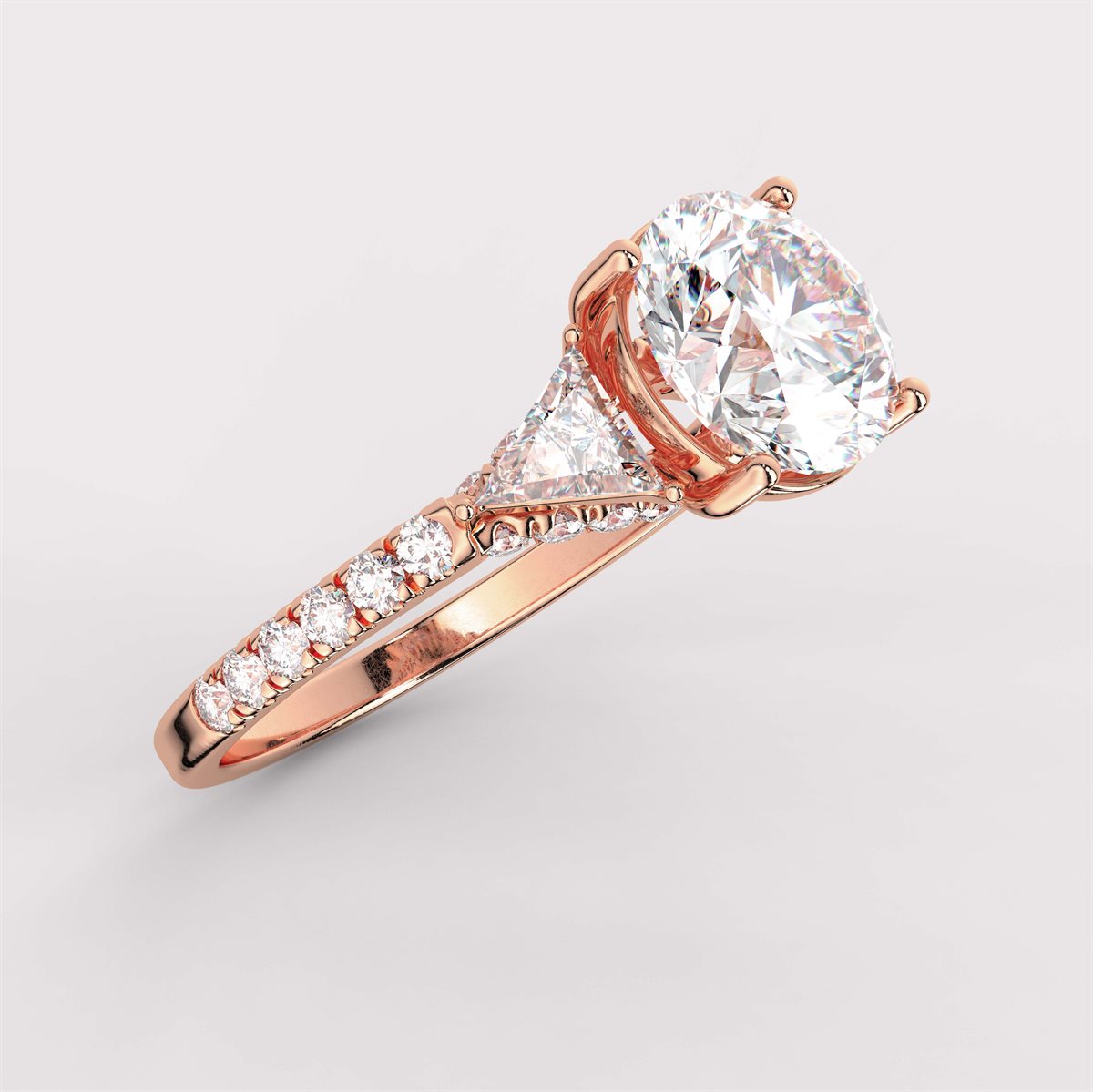 Diamond Three Stone Engagement Ring with IGI Certified Lab Grown Diamond