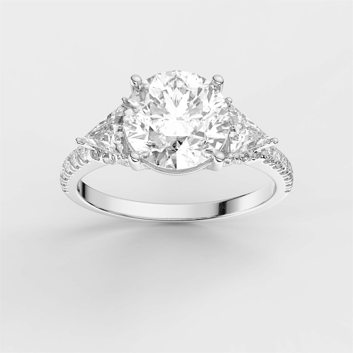 Diamond Three Stone Engagement Ring with IGI Certified Lab Grown Diamond