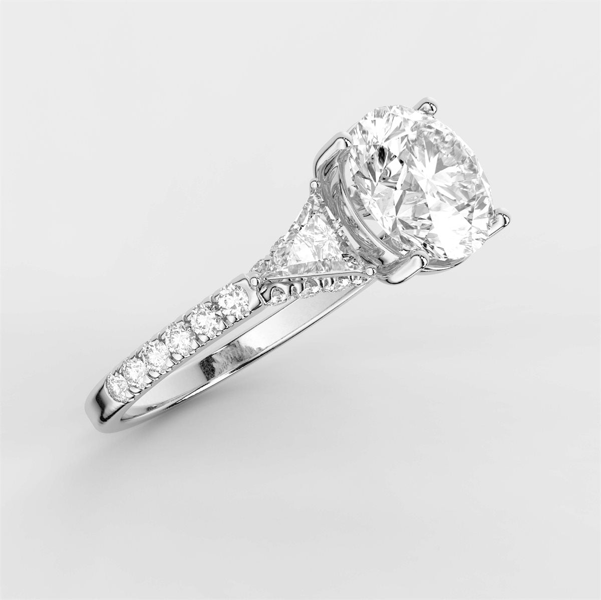 Diamond Three Stone Engagement Ring with IGI Certified Lab Grown Diamond