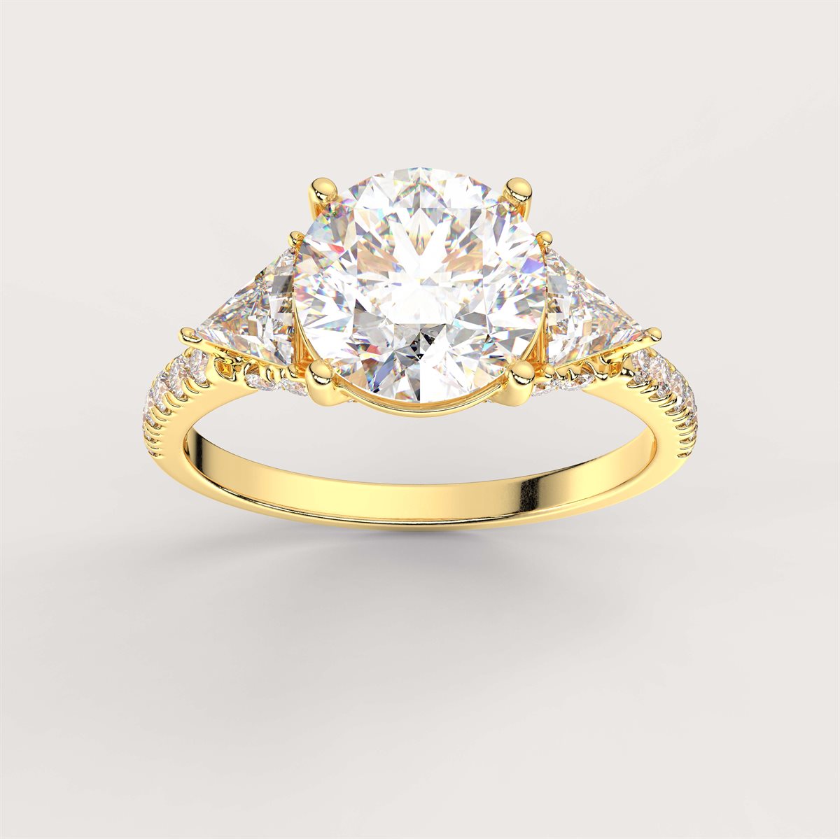 Diamond Three Stone Engagement Ring with IGI Certified Lab Grown Diamond